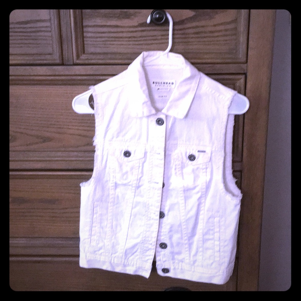 Bullhead White Denim Vest